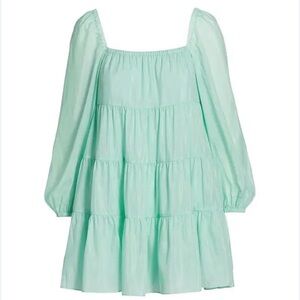Alice+ Olivia Rowen Tiered Square Neck Tunic Dress size SP